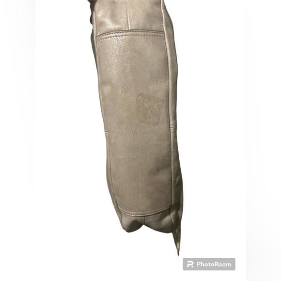 Coach Gold Metallic Shimmer Hobo Bag with Coach Twilly Size: 14 x 9 x 5 - Picture 9 of 14